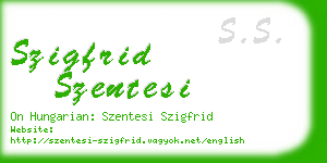 szigfrid szentesi business card